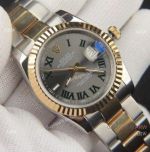 Copy Rolex Datejust Wimbledon 36mm Watch Green Roman Dial Two Tone Oyster